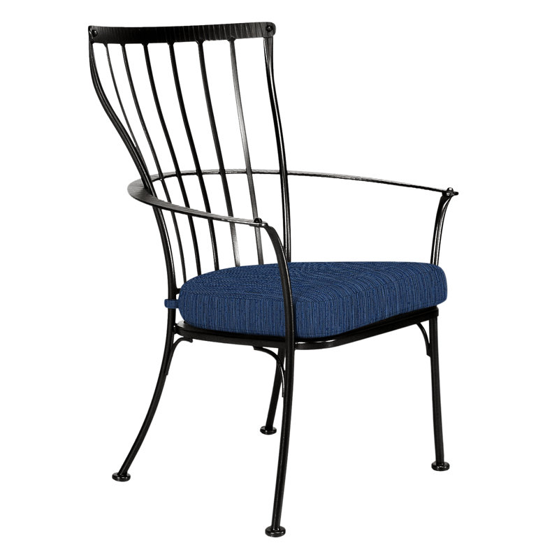 Monterra Outdoor Dining Armchair, Carbon Black, Harris Stone
