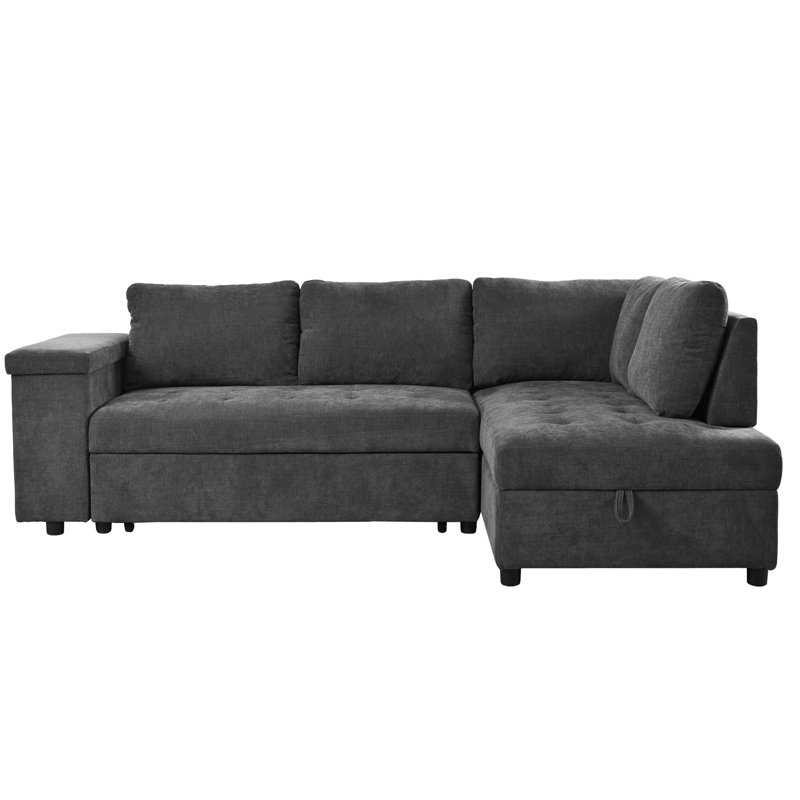 Canapé en L de 91,5 po avec lit escamotable et canapé-lit modulaire avec rangement caché Mirod