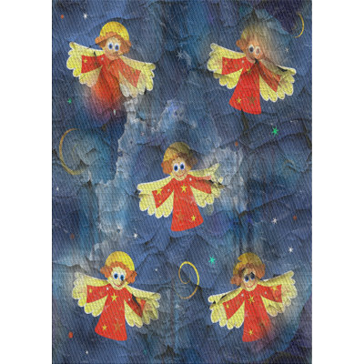 Tapis décoratif bleu Zanna