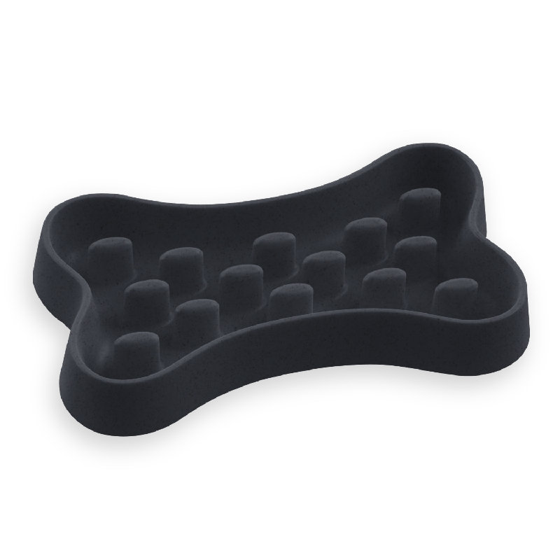Mangeoire lente en polypropylène Slow Chow Bone - grand - 6 tasses - noir