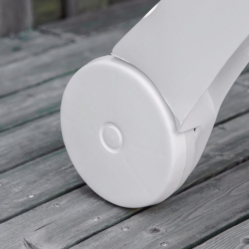 Chaise longue d'extérieur, chaise longue à dossier réglable à 5 niveaux avec roulettes, chaise de bronzage pliante pour piscine, plage, patio, jardin, blanc