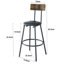 Ensemble de table de bar polyvalent et tabouret rembourré avec tablette, tabourets confortables avec dossier pour divers réglages