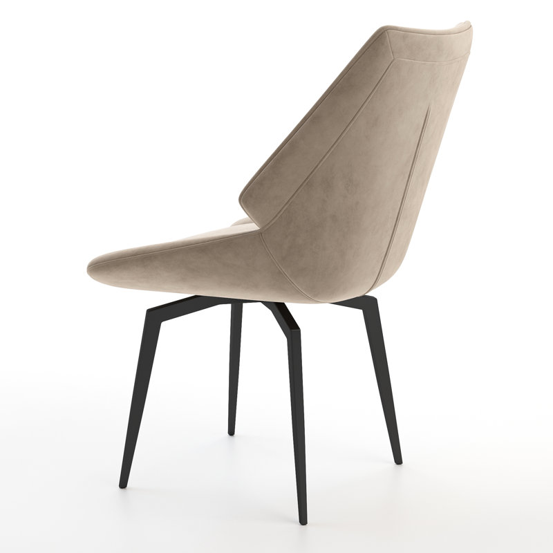 Gretchine 0cm H Velvet Upholstered Side Chair, Black, Mink