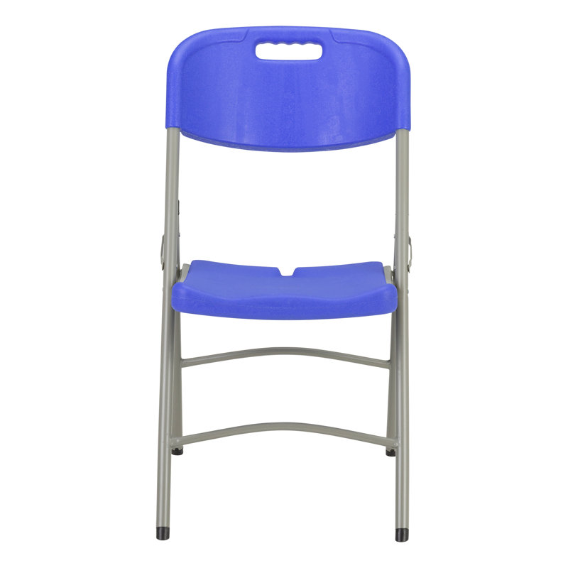 Blow-Moulded Commercial Grade Plastic Folding Chairs, Blue