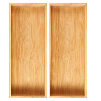 Organisateur de tiroir d'ustensiles de cuisine, paniers de rangement de couverts en bambou et couverts, plateaux de rangement en bois