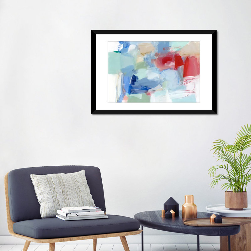 «Roundabout II», reproduction sur toile, H 16 po x l 24 po x P 1 po, Papier d'art encadré noir, Blanc