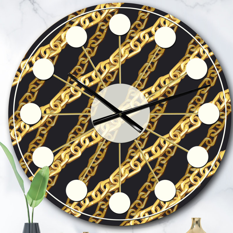 Horloge murale Golden Mid ZigZag, Surdimensionné