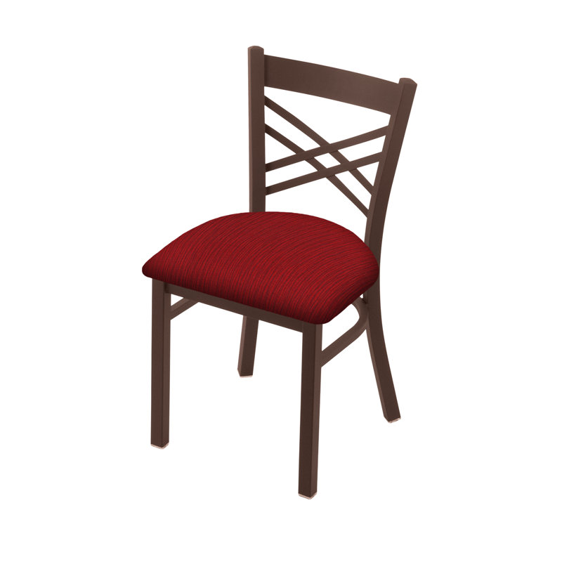 Catalina 18'' H Upholstered Metal Side Chair, Bronze, Fabric-Graph Ruby
