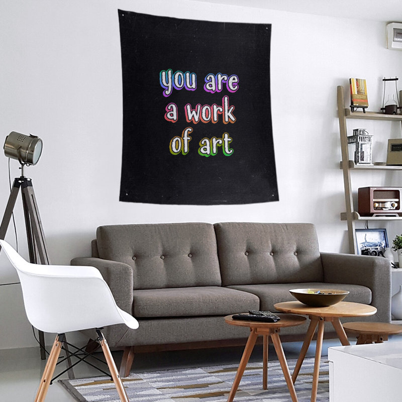 Tapisserie en polyester tableau noir quot, H 27,5 po x l 37,5 po, Arc-en-ciel