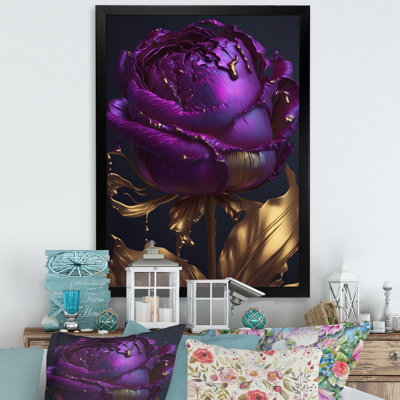 Mauve pivoine liquide or III - pivoines, impressions sur toile