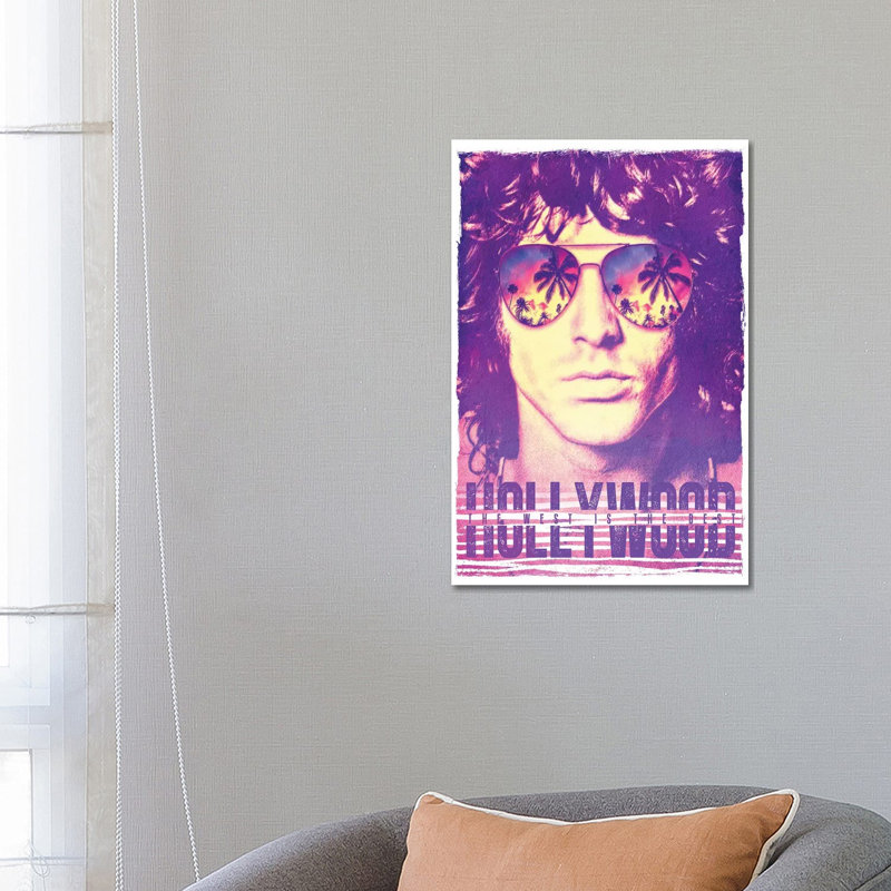 Jim Morrison, Hollywood Life - Publicité imprimée, Toile tendue, Aucun mat, H 26 po x l 18 po x 1,5 po