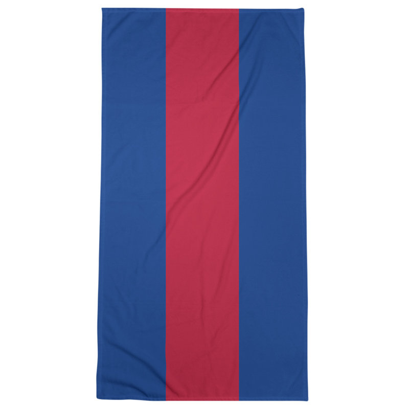 Bath Towel, Blue/Red