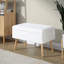 Banc en bois naturel et tissu crème