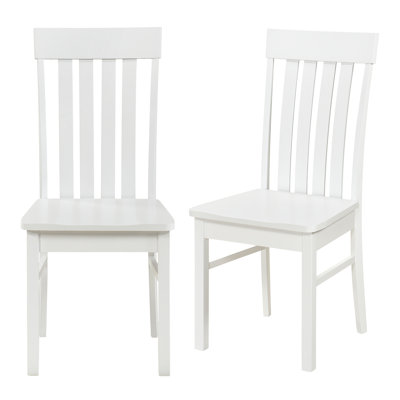 45 cm H Solid Wood Side Chair in White