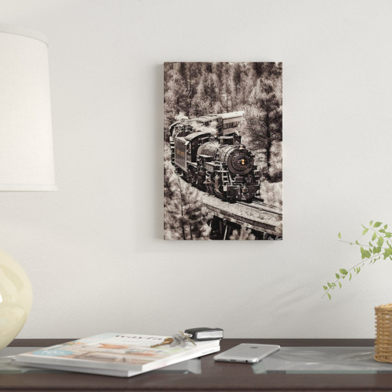 Train Train III, reproduction sur toile, H 18 po x l 12 po x P 1,5 po, Toile tendue, Pas de tapis