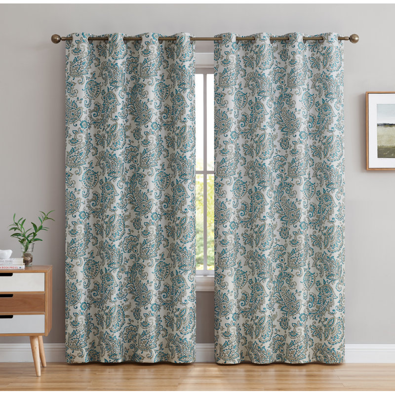 Lovelle Silk Curtain Pair, 52" W x 72" L, Seafoam Green