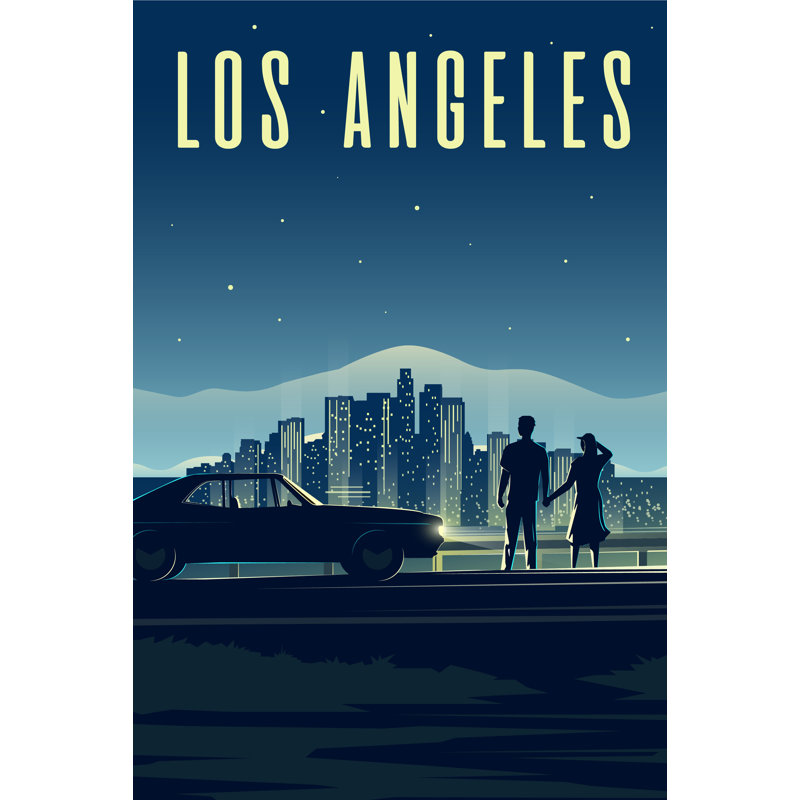 Los Angeles 1 Piece Wrapped Canvas Wall Art, 122cm H x 81cm W