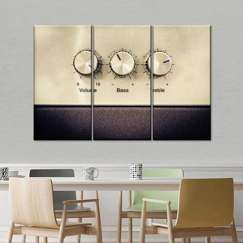 Commandes de volume pour musique sur toile, ensemble de 3 pièces, H 28 po x l 45 po