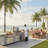 150" Infinity Ledge Outdoor Kitchen Set With Argentine Grill And Kano Pizza Oven