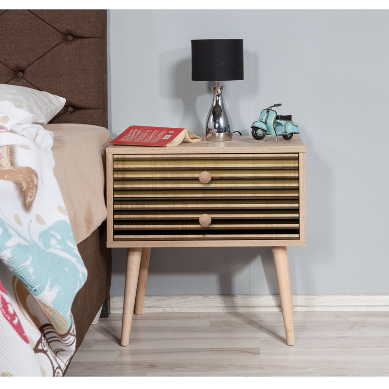 Rylie 60cm W Manufactured Wood Bedside Table