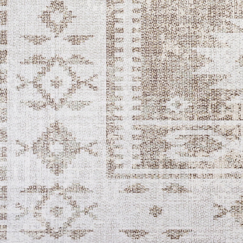 Leamon Vinyl Southwestern Indoor Rug, Rectangle 4'6" x 6'6"