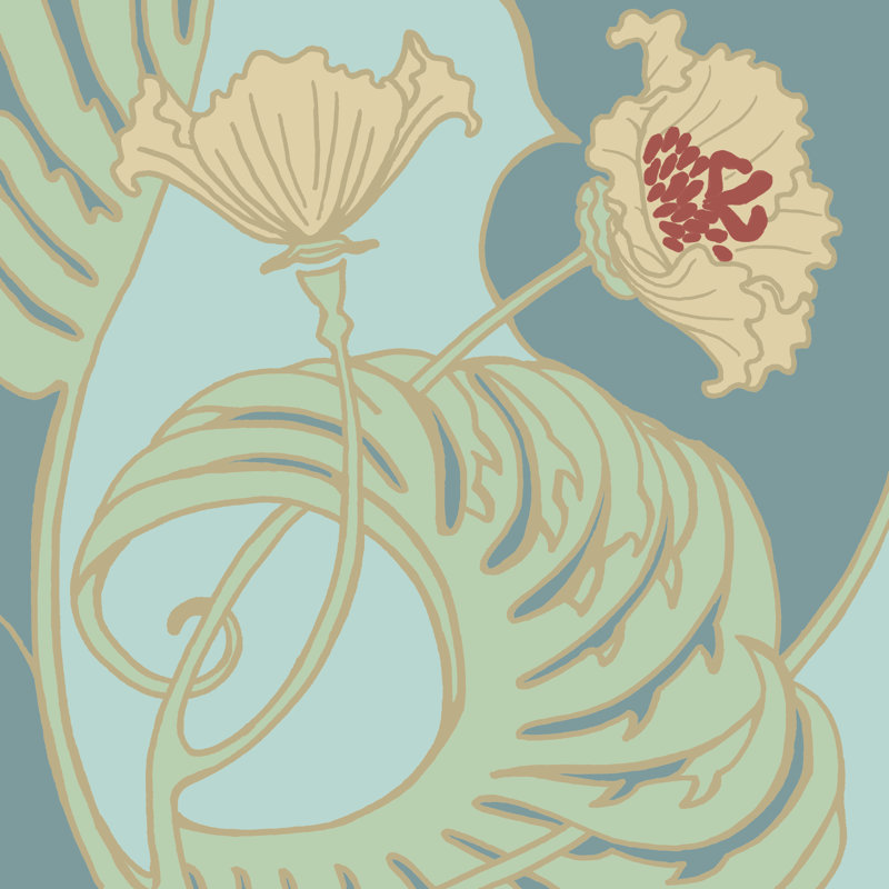 Poppy Flourish II by Jennifer Goldberger - Wrapped Canvas Painting, 51cm H x 51cm W x 3.8cm D