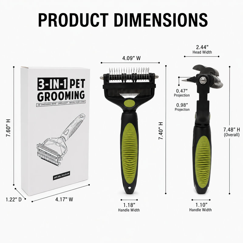 Brosse de toilettage 3 en 1 pour chiens et chats