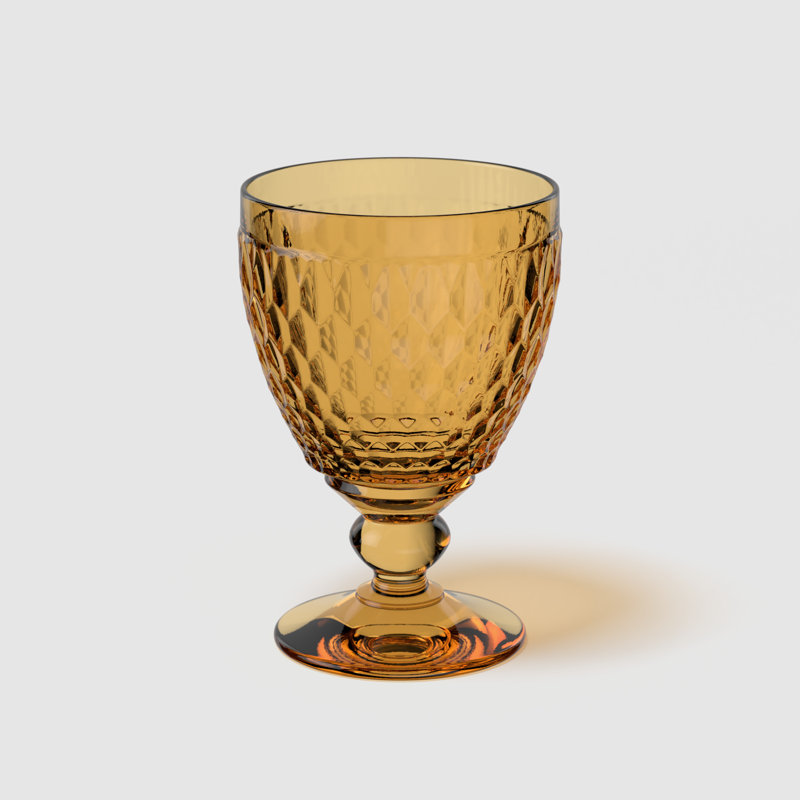Villeroy & Boch Boston Saffron Water Glass, Set of 4, 13.5 ozs, Made in Germany, Yellow