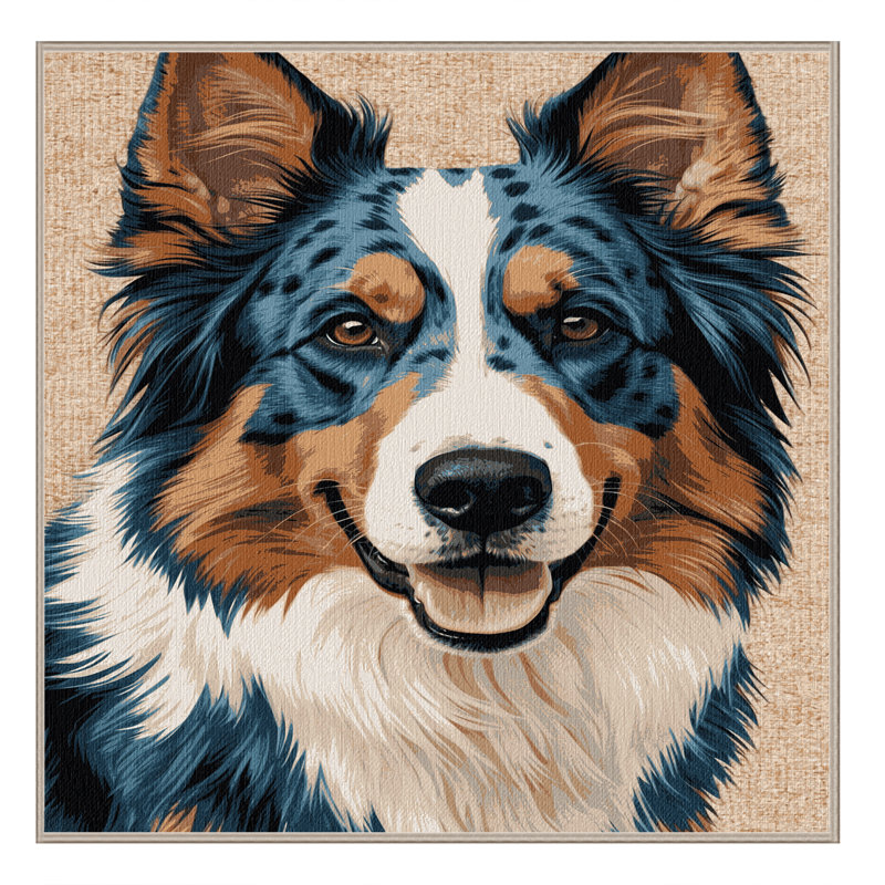 Washable Australian Shepherd Dogs Area Rug, Square 3'