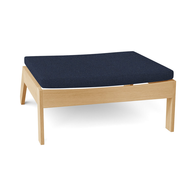 Repose-pieds Ashir, Pas de soudure, Indigo Intermix, Teck naturel