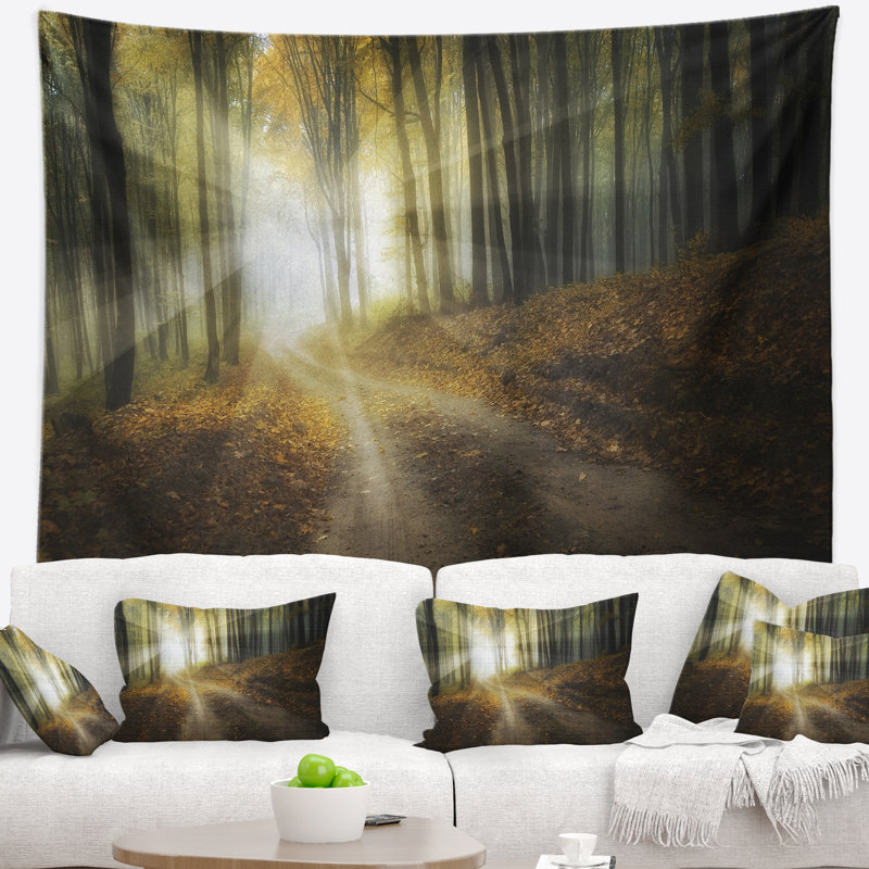 Rayons de soleil lumineux dans la tapisserie d'automne coloré Landscape, H 50 po x l 60 po