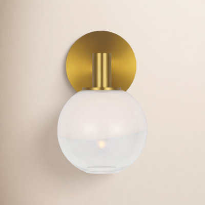 Sean Lavin Lillias Bathroom Bedroom Wall Fixture With Milk Clear Glass Mix Shade