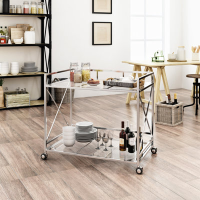 Serving Cart In Silver - Elevate Your Entertaining Beverage For Memorable Parties