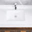Lavabo de salle de bain en céramique - blanc, trop-plein, insonorisation, chaleur, teinture et égratignure - sans trou de robinet, lavabo émergent perçu