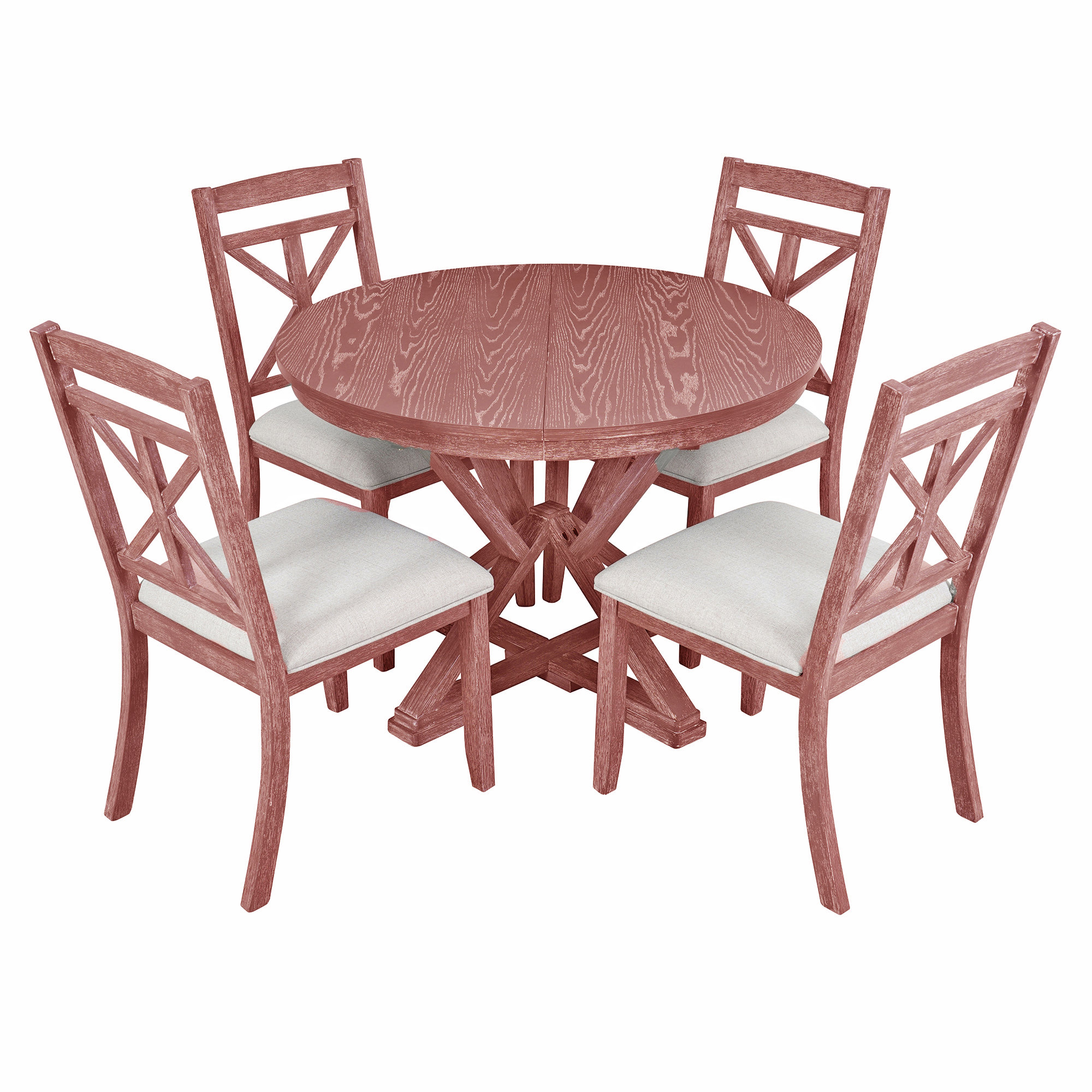 Gracie Oaks 4 - Person Extendable Dining Table Sets With 4 Upholstered ...