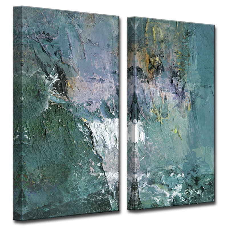 « abstract abs xi », ensemble de 2 toiles tendues sur toiles, H 24 po x l 12 po x P 1,5 po