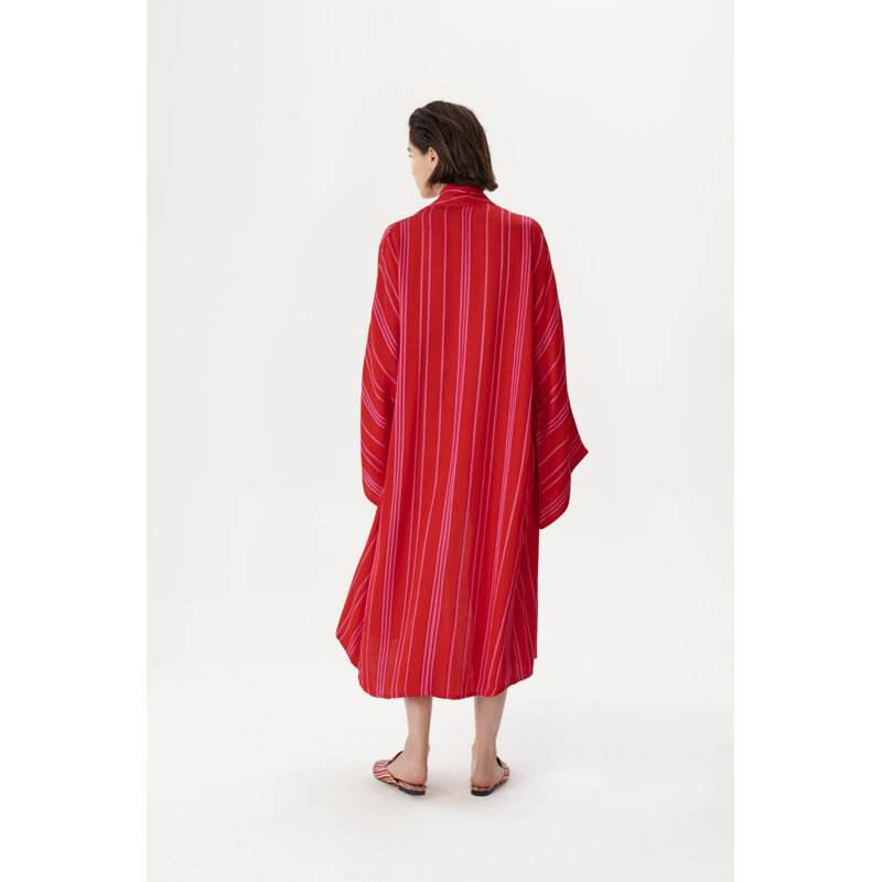 Shawl Neck Kimono Red