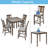5 Piece Dining Table Set, Wooden Dining Square Table Set for 4, Counter Height Kitchen Table Set with Square Table and 4 Upholstered Chairs for Small Space, Walnut-212336750