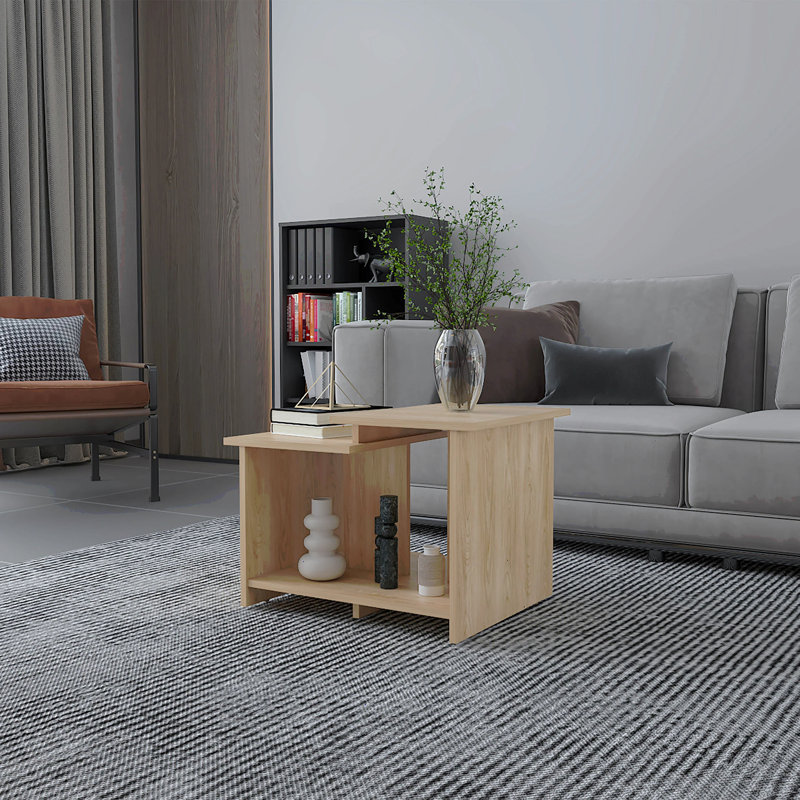 Table basse avec rangement ouvert, Brun