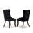 3 Piece Dinette Set for Small Spaces Contains a Square Kitchen Table and 2 Polyester Fabric Upholstered Parson Chairs, Antique Walnut