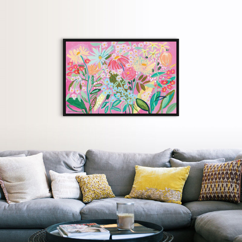 Reproduction d’art sur toile, "allow you to print" par Kait Roberts, H 34 po x l 50 po x P 1,75 po, Cadre noir