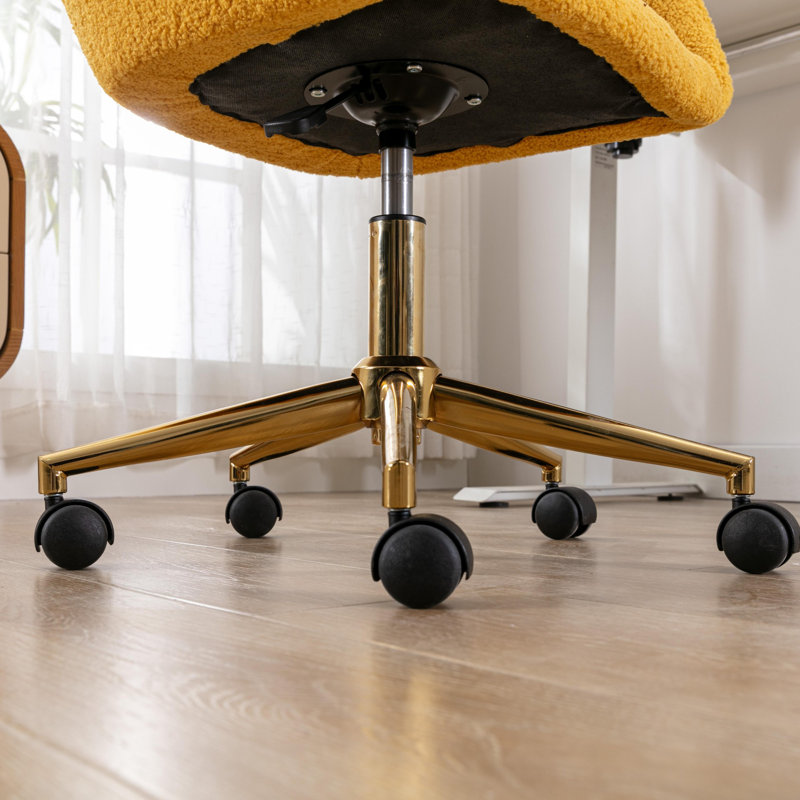 Chaise de bureau pivotante à 360 ° à hauteur réglable, Teddy, Jaune