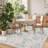 Pastel Floral Medallion Area Rug 5 × 7 Ft for Nursery, Pink Blue