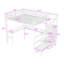 Lit mezzanine double en métal avec bureau en L, garde-robe, USB, éclairage DEL, escalier et tablettes réglables