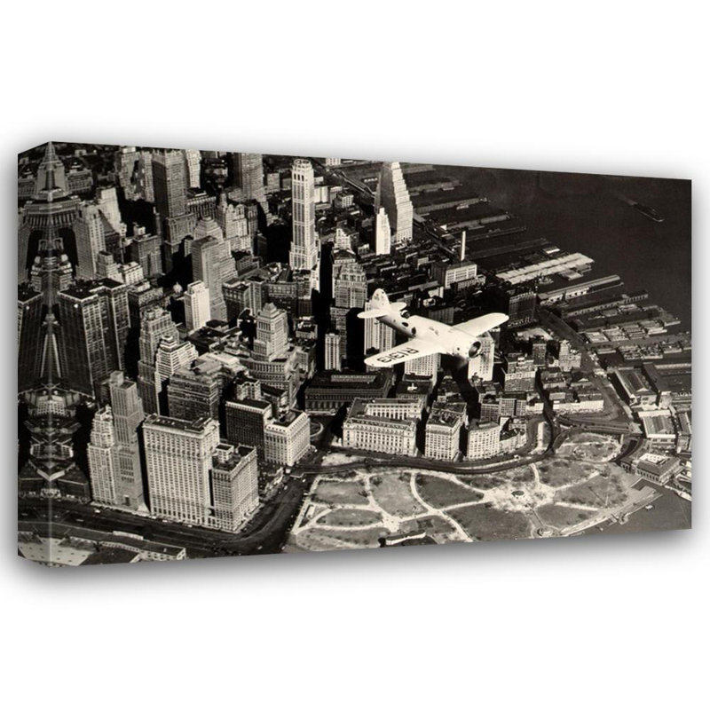 Avion rapide au-dessus de New York, H 32 po x l 48 po