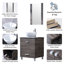 72.4'' Double Bathroom Vanity with Glass Top