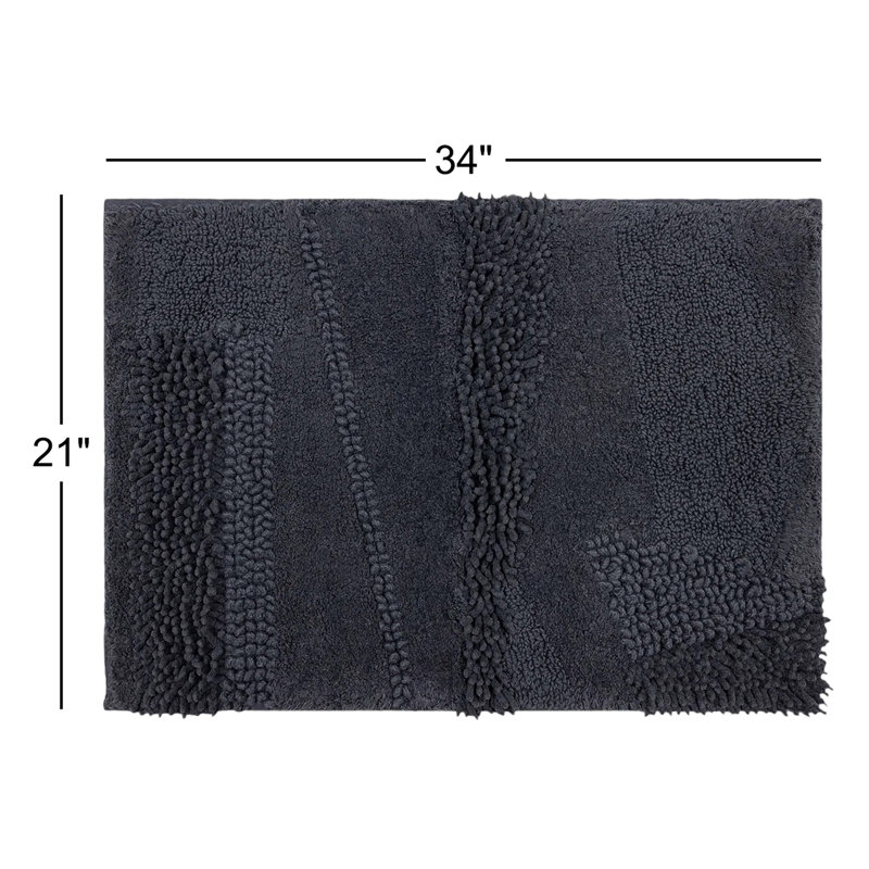 Tapis de bain lavable à la machine antidérapant Laverne, L 21 po x L 34 po, Gris anthracite