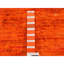 Tapis orange uni en soie noué à la main 2 pi 1 po x 3 pi 3 po
