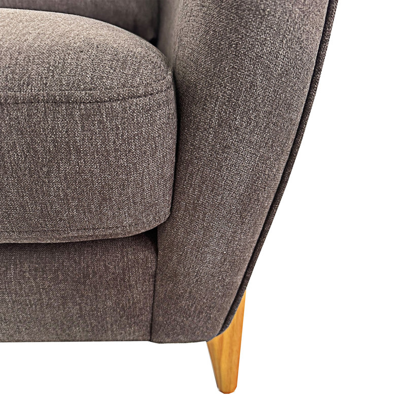 Fauteuil d'appoint rembourré avec coussin, Brun
