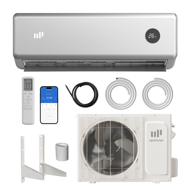 12000 BTU Mini Split AC/Heating System, 115V Silver Mini Split Air Conditioner